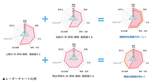 レーダーチャートの例